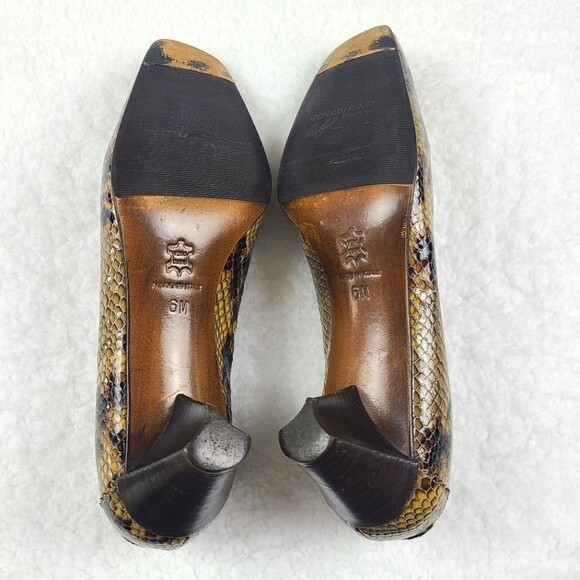 Donald J. Pliner Low Vero Cuoio Heel Python Sneakskin Print Shoes Size 6 M - Picture 9 of 11